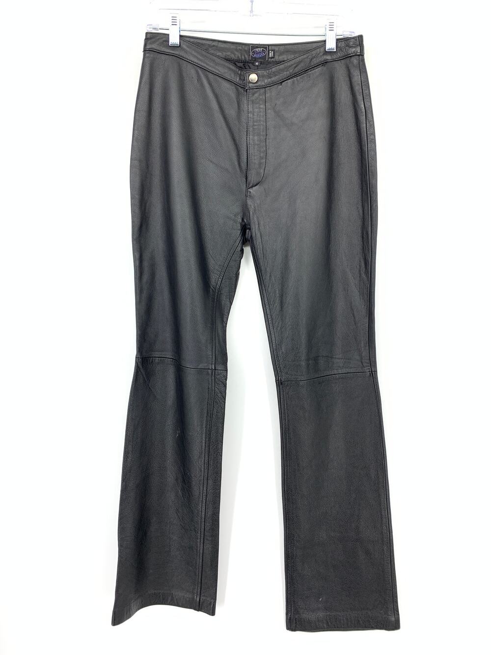 Vintage Y2K Steve Madden Leather Pants Womens Size 28" Black Straight Leg
